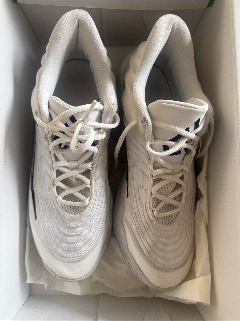 Men's White Mesh and Leather Sneakers - Cushioned Everyday Trainer